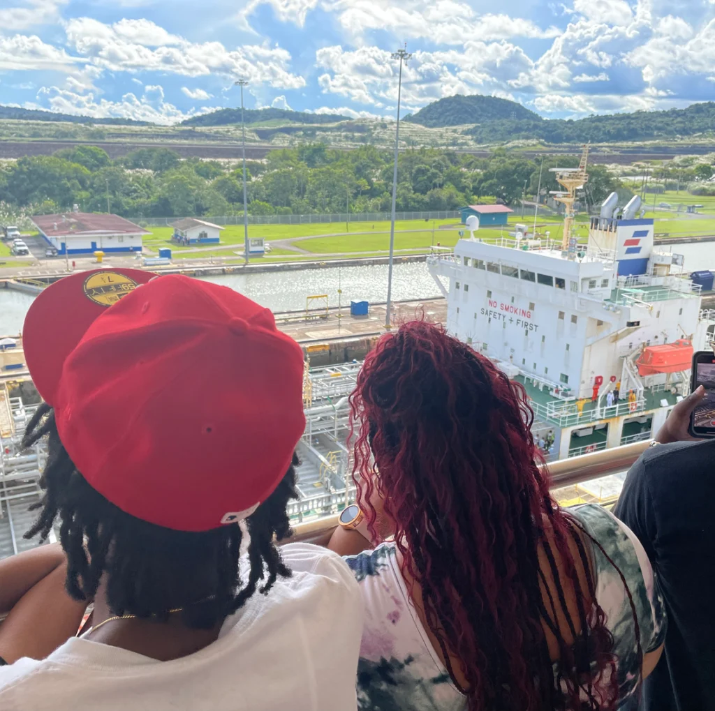 Ships going through the Panama Canal